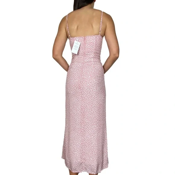 KOOKAI 'Karlie' Rosie Pink Print Twist Front Midi Dress Size 34 AU 6 RRP $220 - Picture 4 of 12
